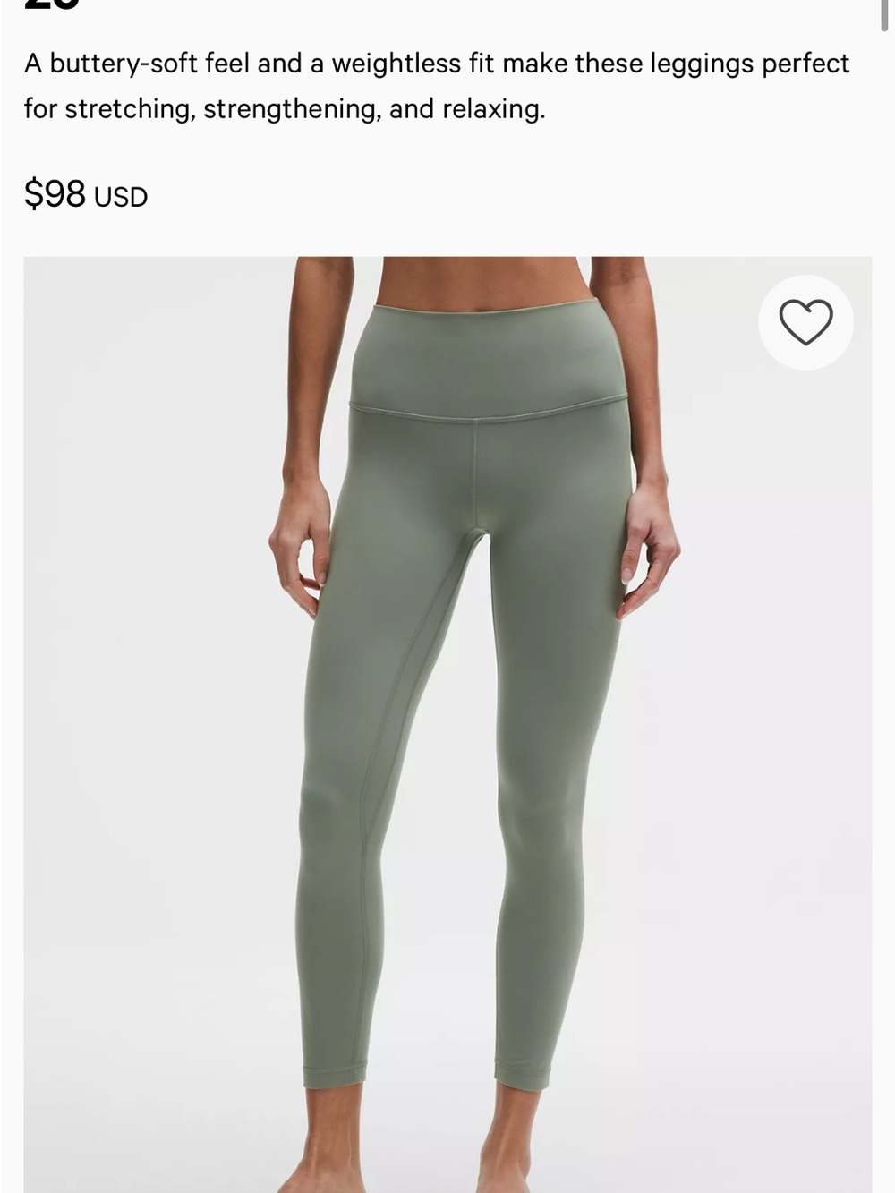 lululemon athletica Olive Green High-Rise Leggings